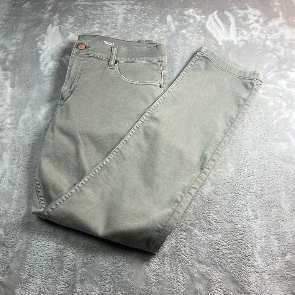 Mugsy Mens 38x32? Bucks Jeans Grey Stretch Straight Leg Denim FLX8NBR